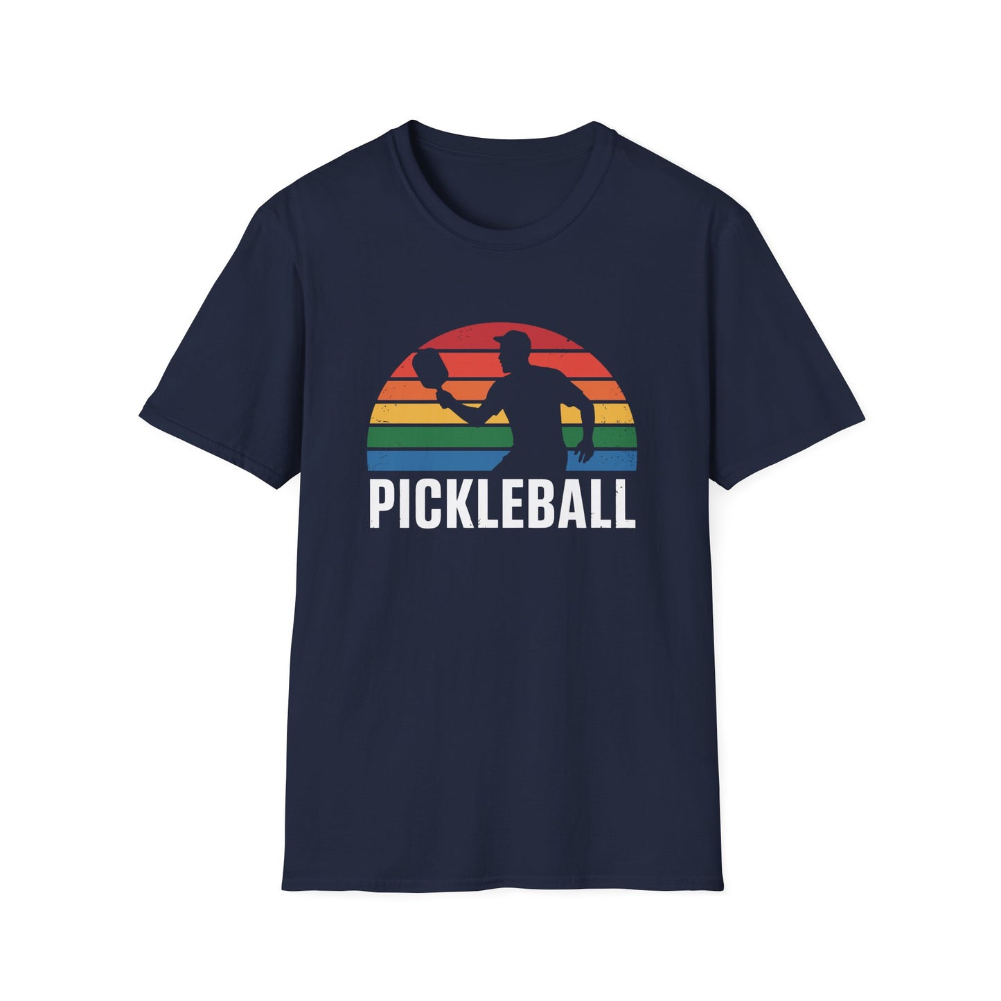 Pickleball Rainbow Retro Graphic Tee