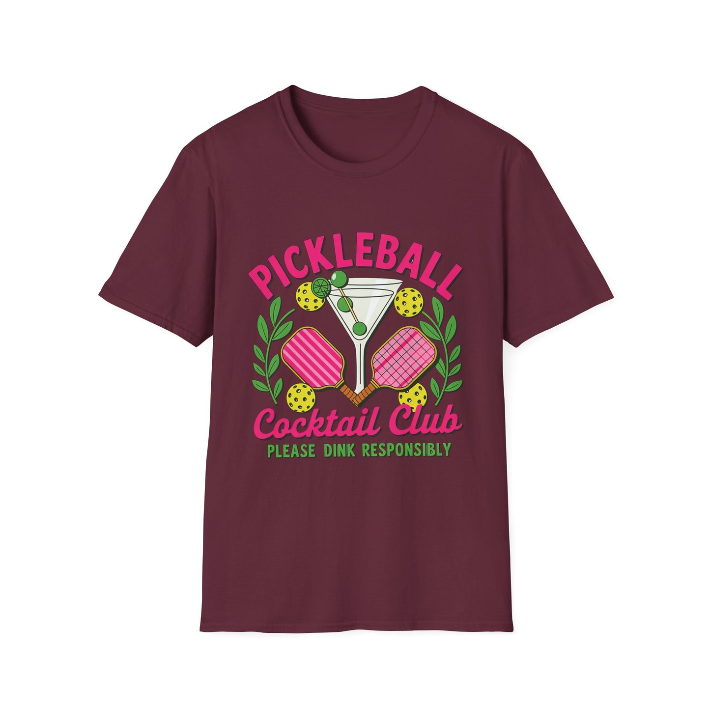 Pickleball Cocktail Club - Please Dink Responsibly T-Shirt