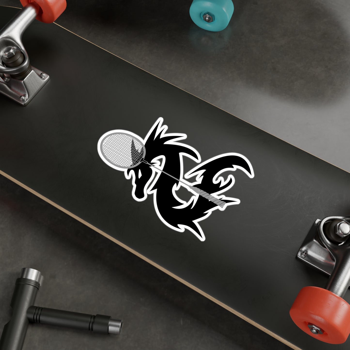 Dragon Badminton Logo Kiss-Cut Vinyl Decal - Sporty Design for Badminton Lovers