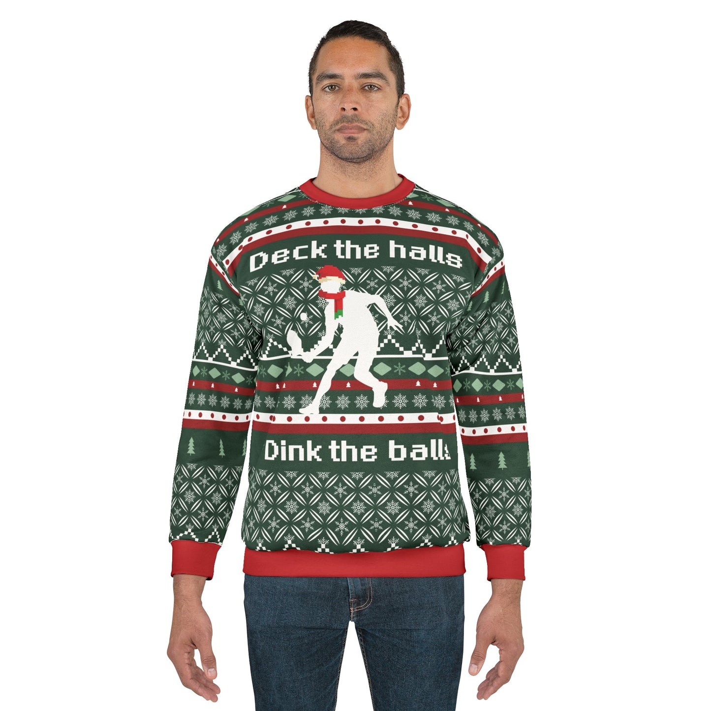 Deck the Halls, Dink the Balls Pickleball Sweatshirt -- Festive Pickleball Sweatshirt
