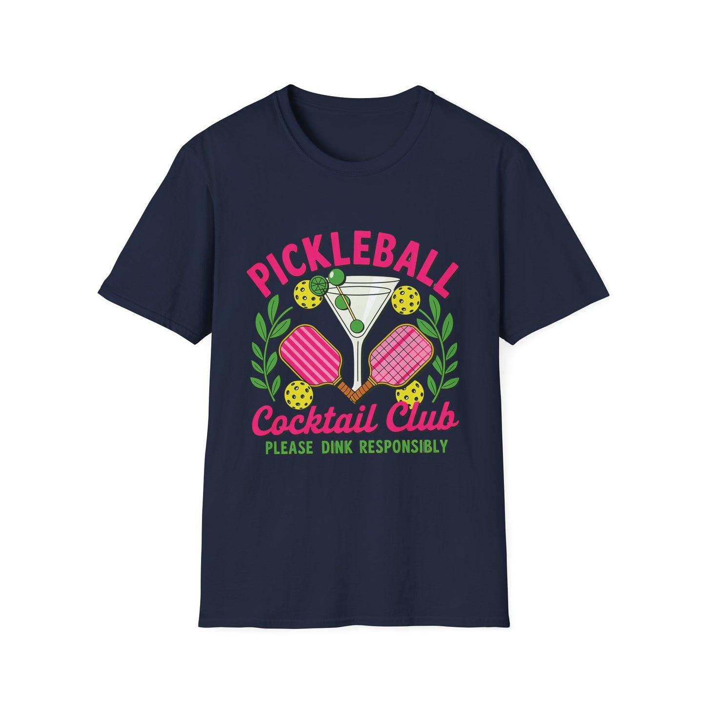 Pickleball Cocktail Club - Please Dink Responsibly T-Shirt