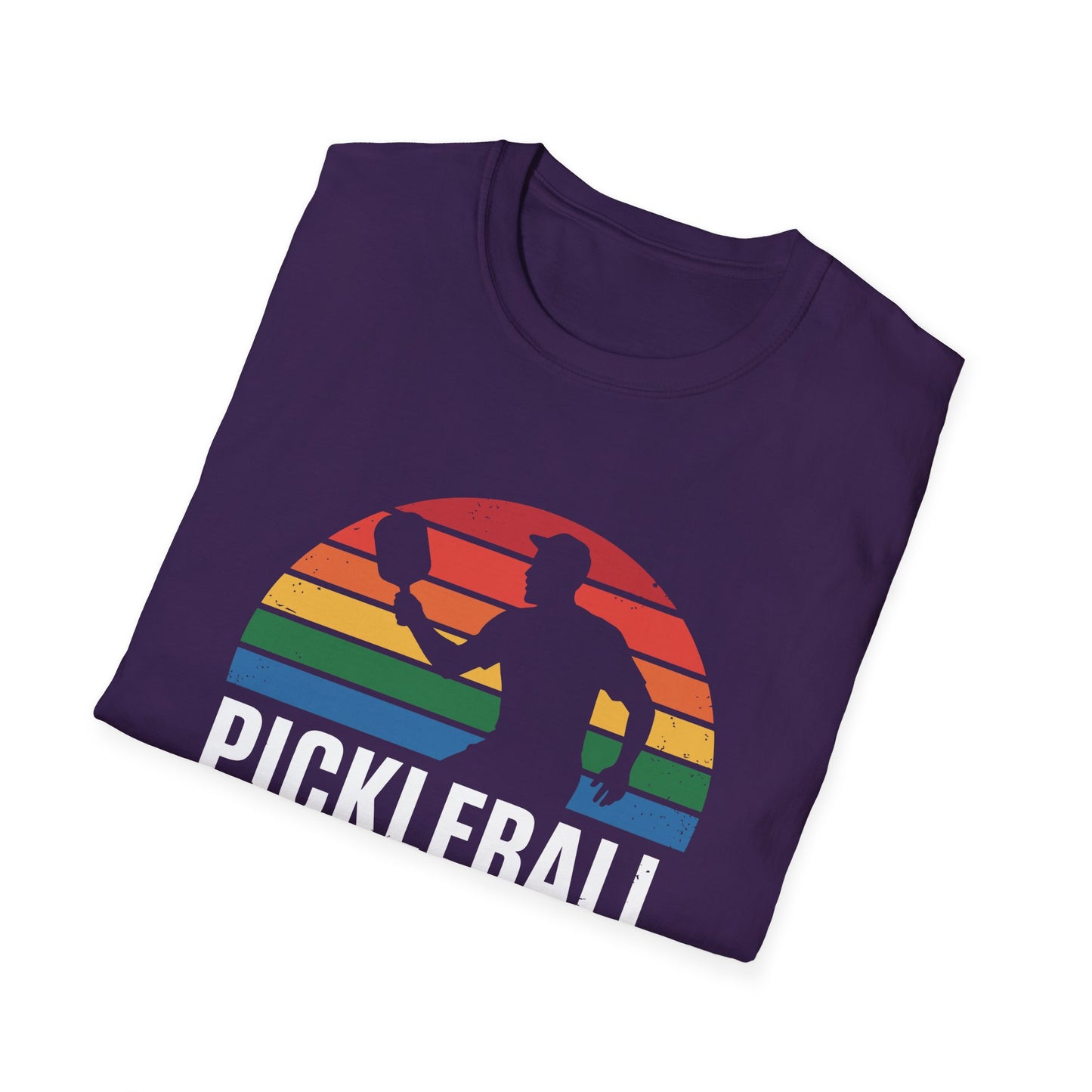 Pickleball Rainbow Retro Graphic Tee
