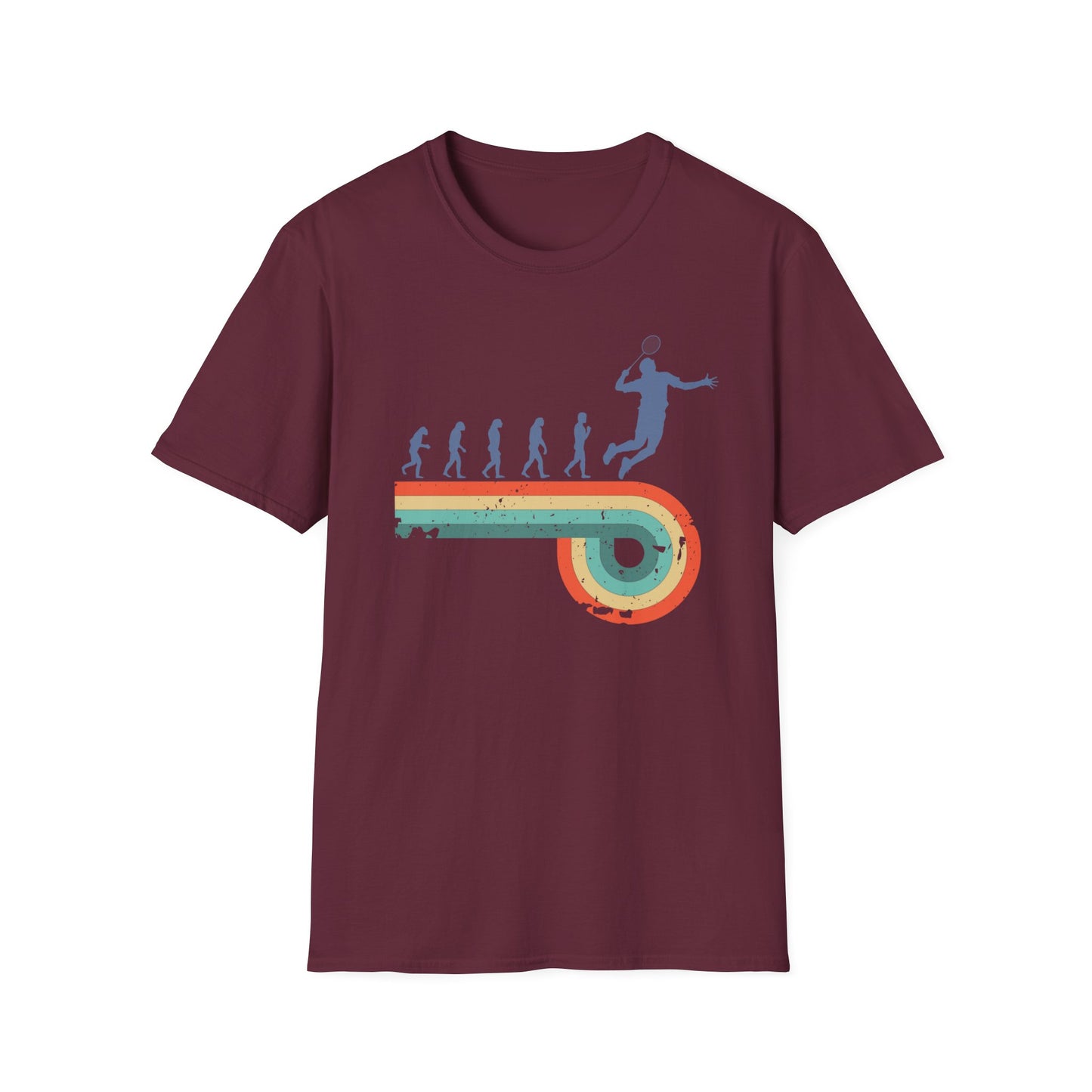 Evolution of a Badminton Player T-Shirt