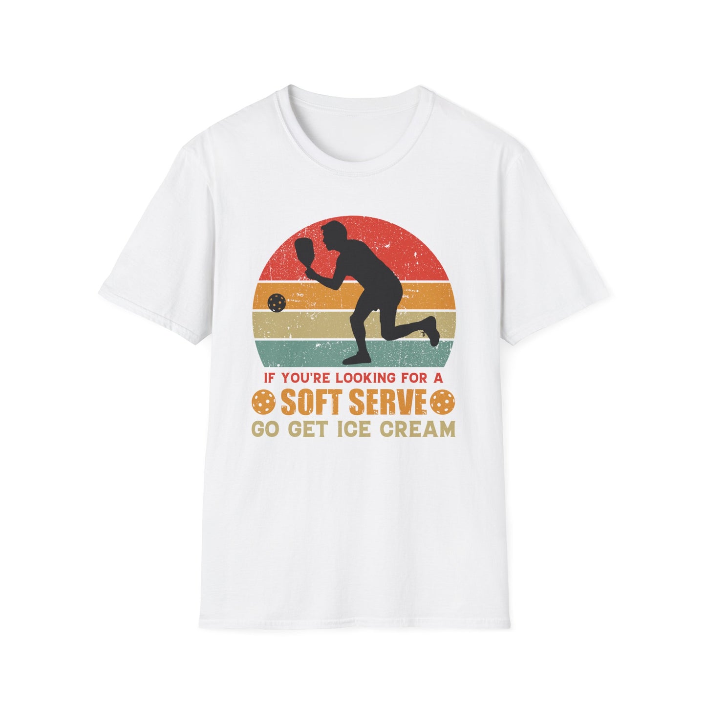 If You're Looking for Soft Serve Go Get Ice Cream Retro Rainbow T-Shirt