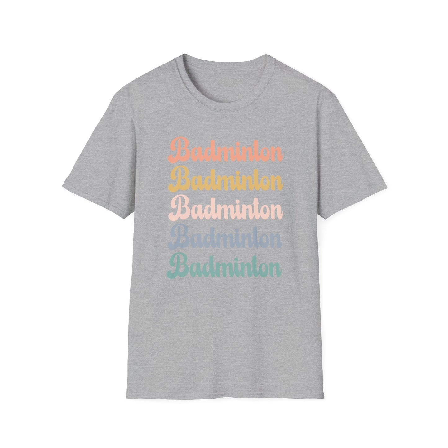 Badminton Retro Rainbow Graphic Design T-Shirt