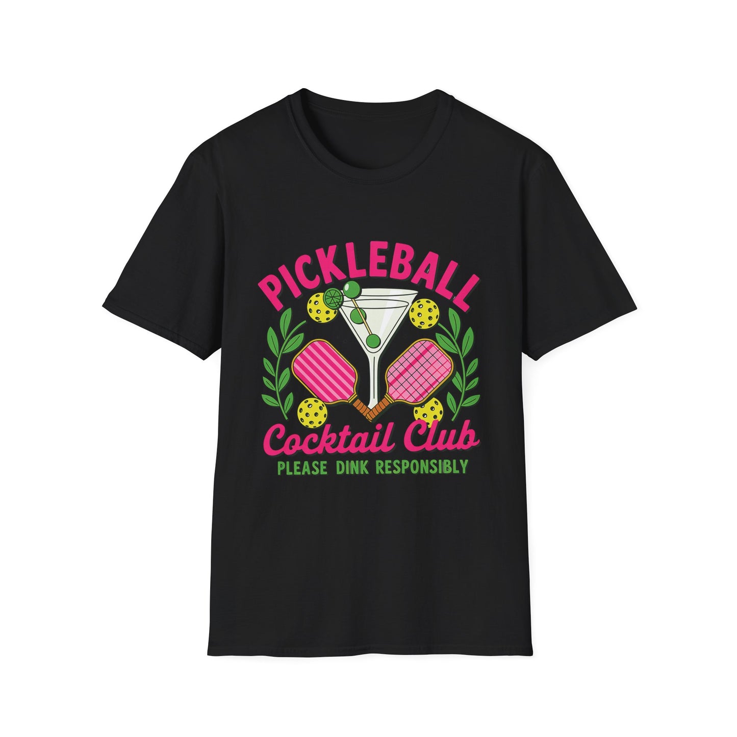 Pickleball Cocktail Club - Please Dink Responsibly T-Shirt
