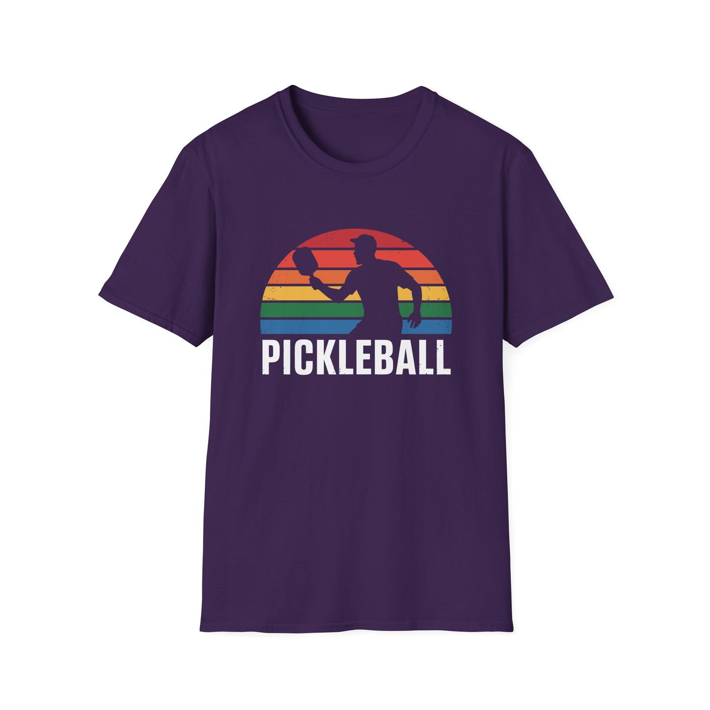 Pickleball Rainbow Retro Graphic Tee