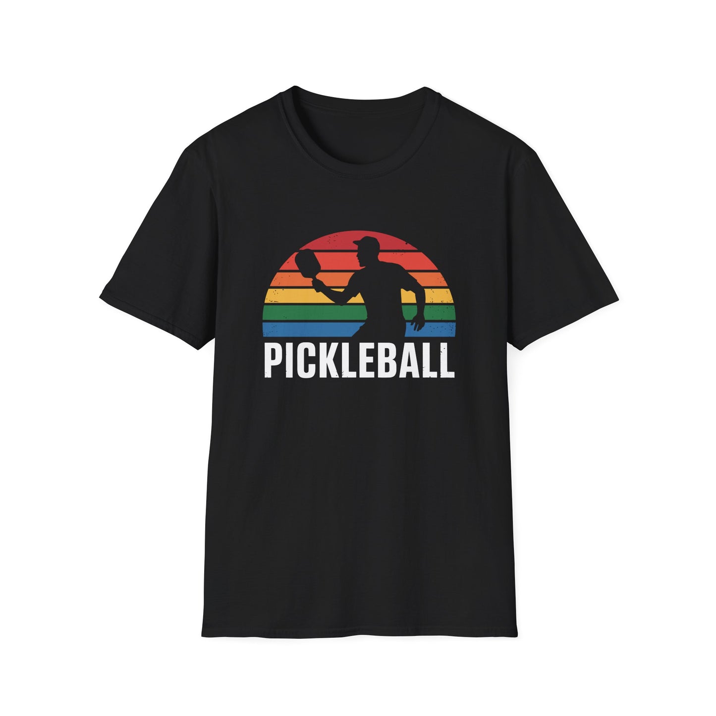 Pickleball Rainbow Retro Graphic Tee