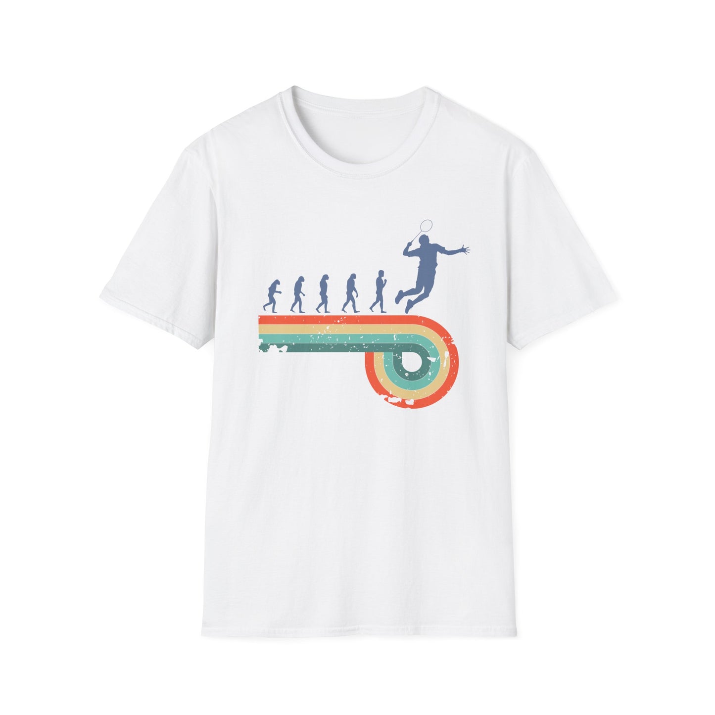 Evolution of a Badminton Player T-Shirt