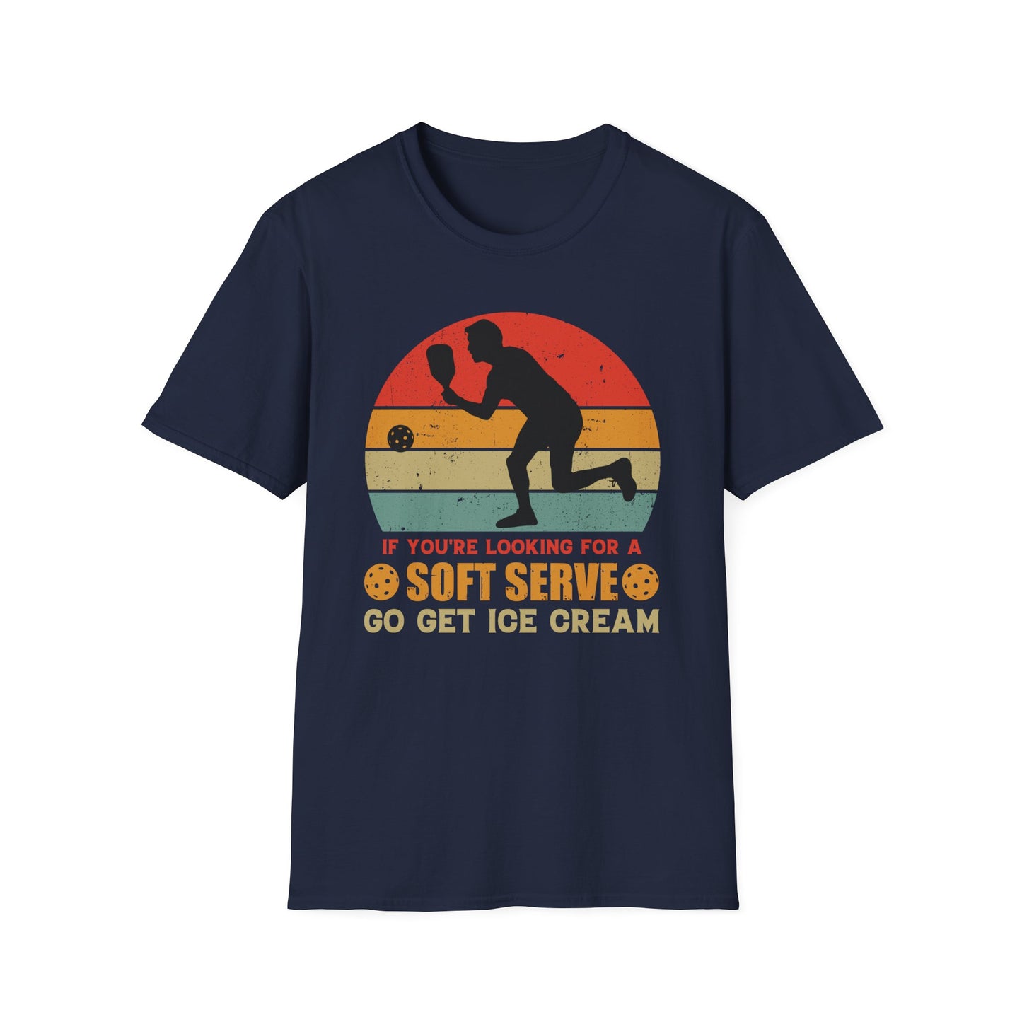 If You're Looking for Soft Serve Go Get Ice Cream Retro Rainbow T-Shirt