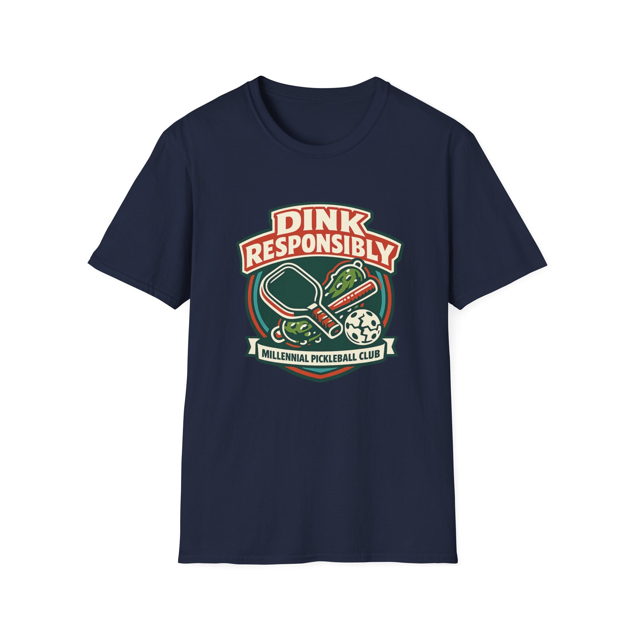 Dink Responsibly Millenial Pickleball Club T-Shirt