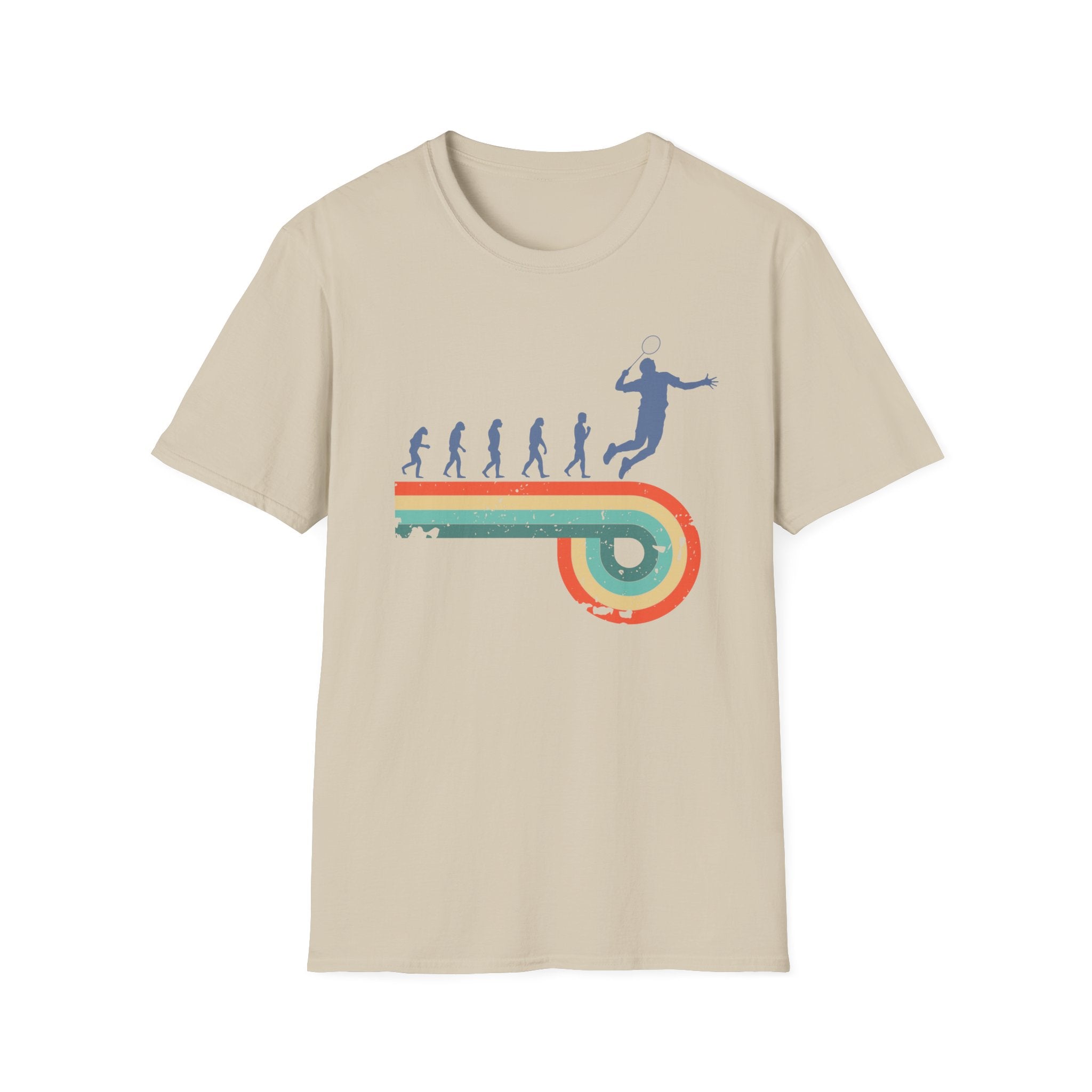 Evolution of a Badminton Player T-Shirt