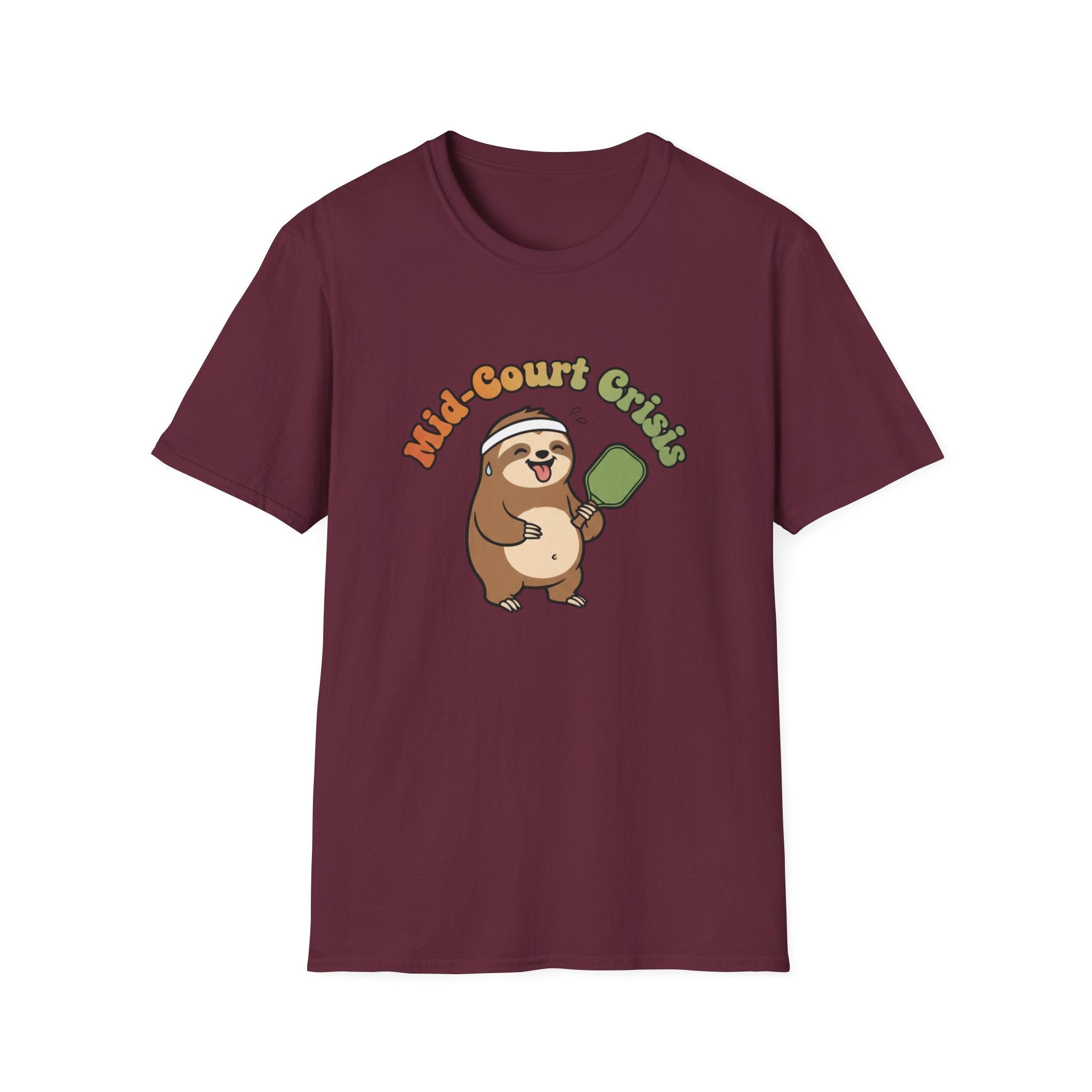 Mid-Court Crisis Sloth Pickleball T-Shirt