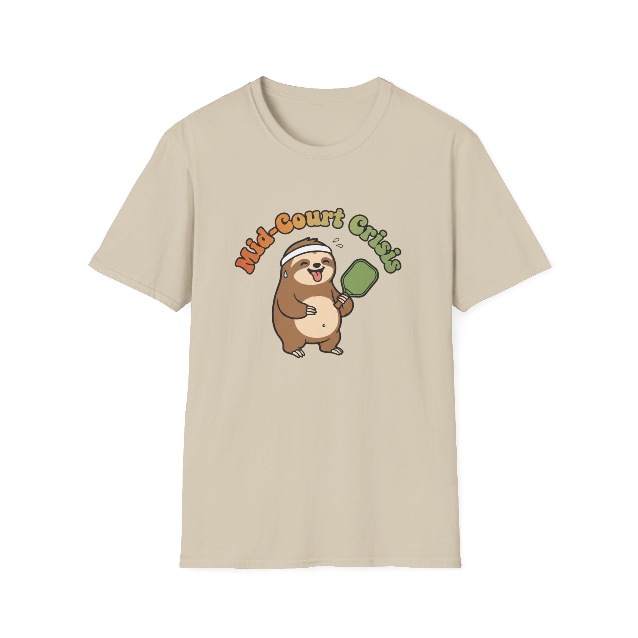 Mid-Court Crisis Sloth Pickleball T-Shirt