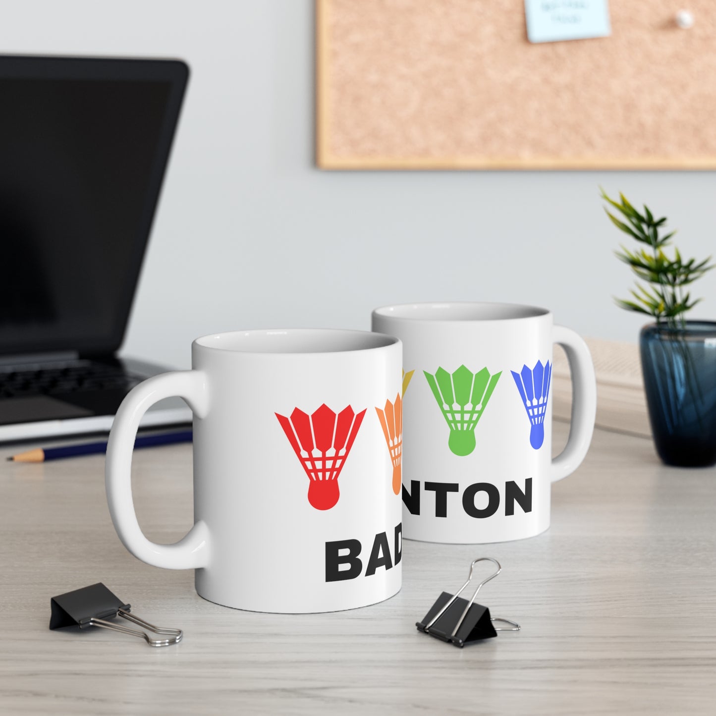 Rainbow Badminton Shuttle Mug