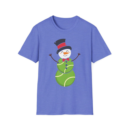 Tennis Snowman Holiday T-Shirt