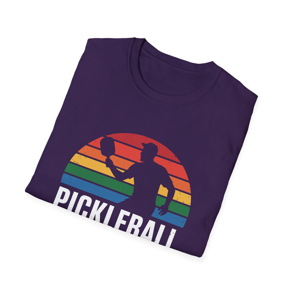 Pickleball Rainbow Retro Graphic Tee