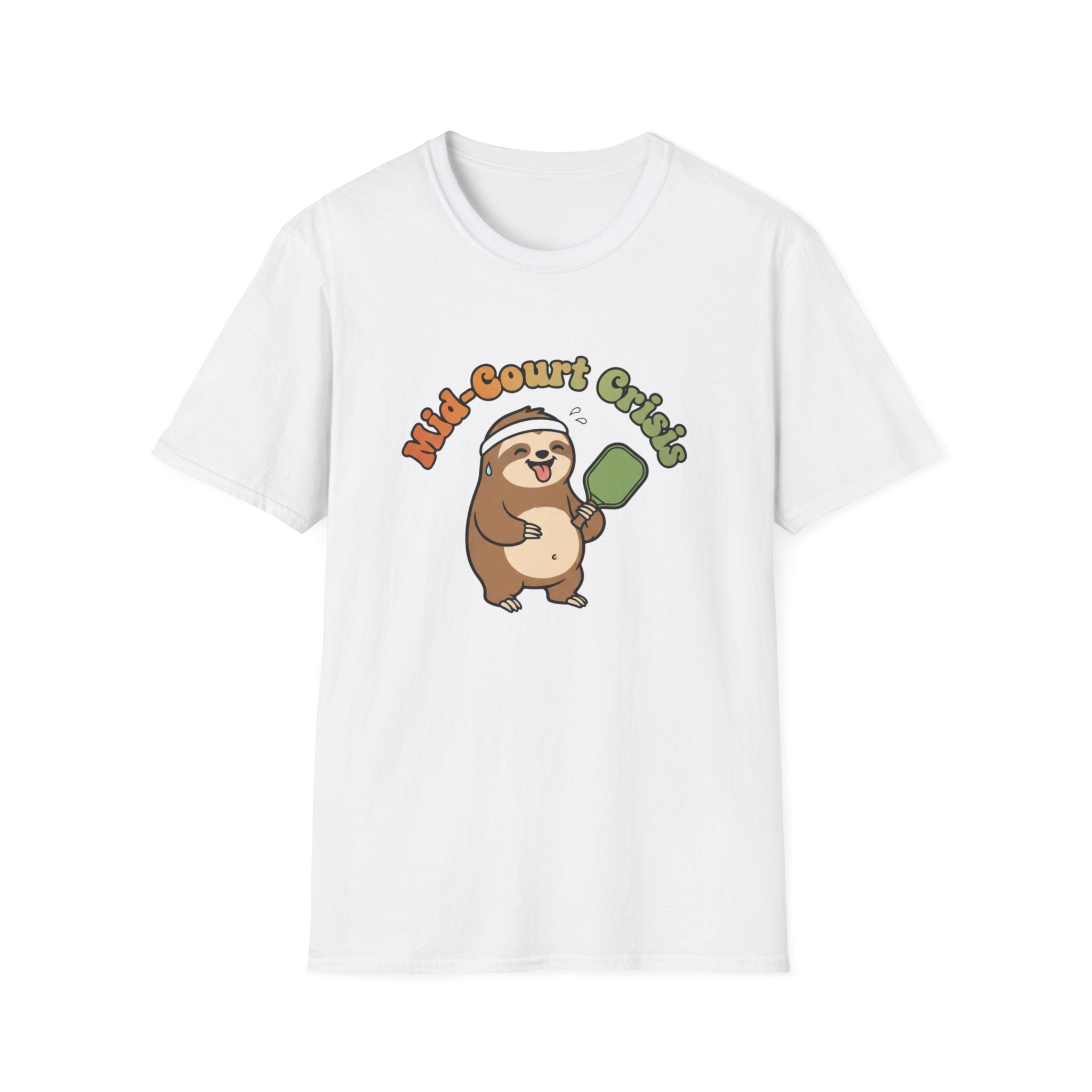 Mid-Court Crisis Sloth Pickleball T-Shirt