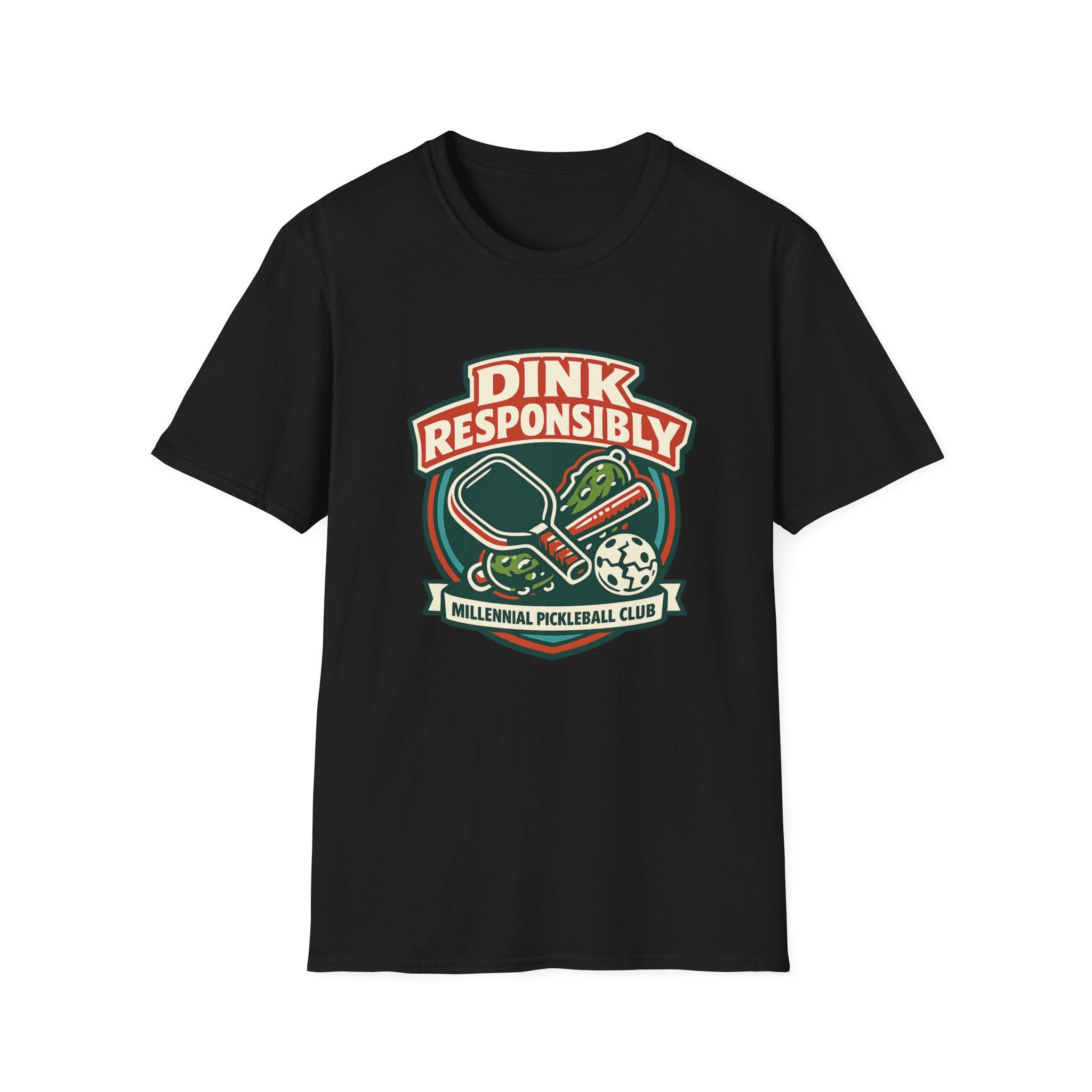 Dink Responsibly Millenial Pickleball Club T-Shirt