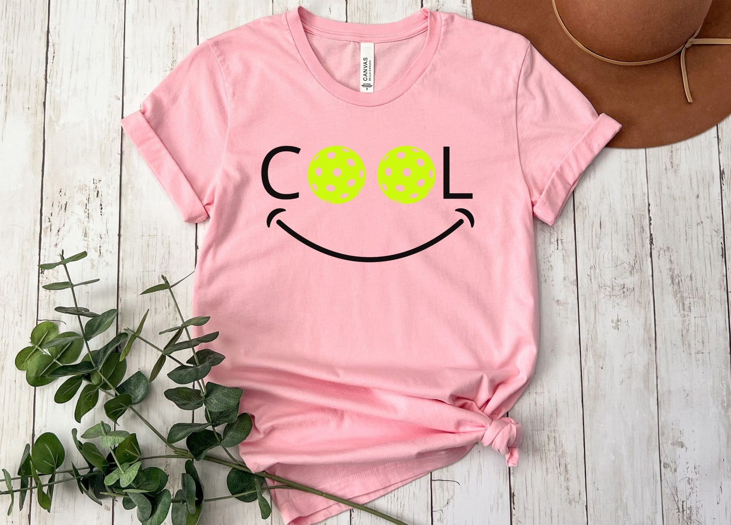 Cool Pickleball Smiley Face T-Shirt