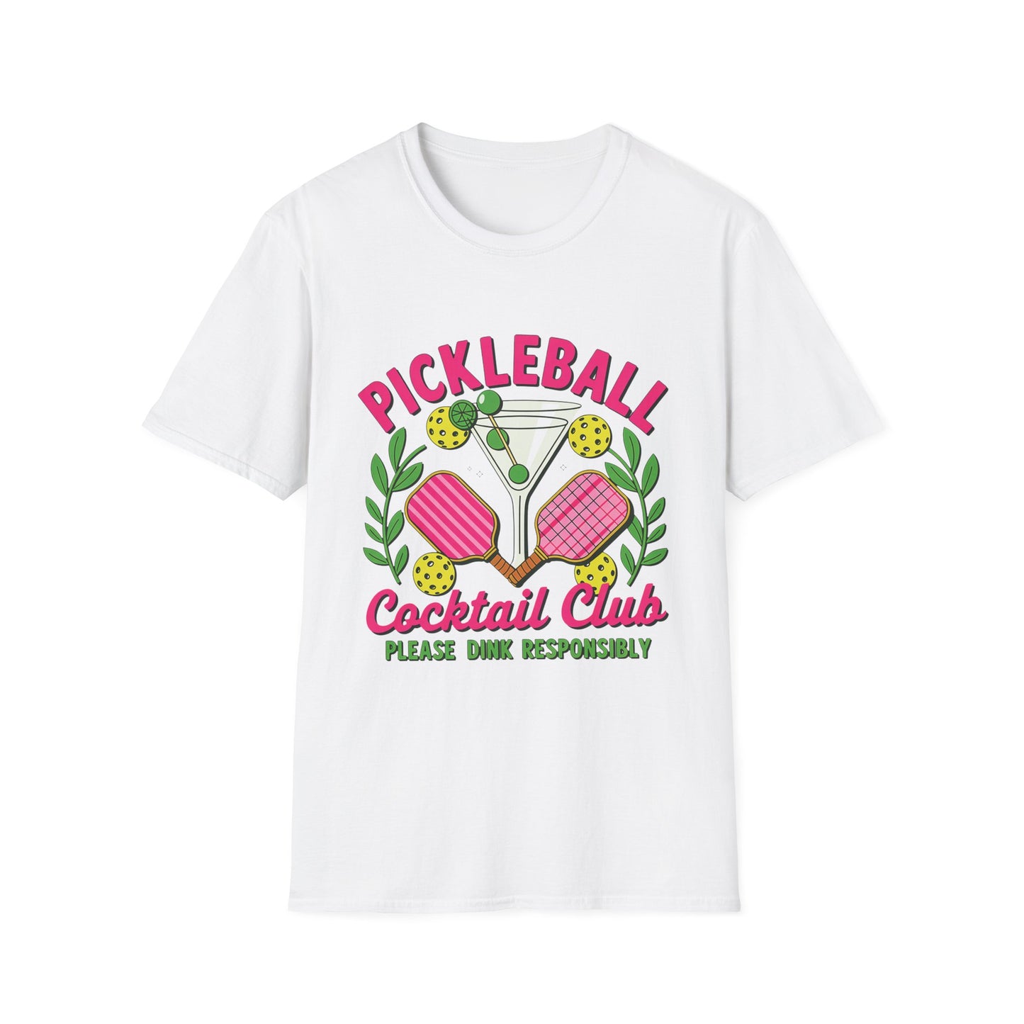 Pickleball Cocktail Club - Please Dink Responsibly T-Shirt