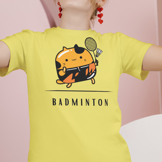 Cute Cat Badminton T-shirt