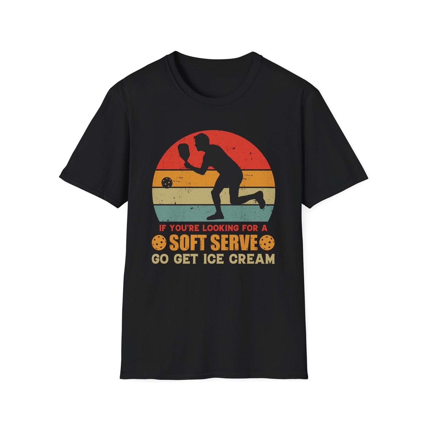 If You're Looking for Soft Serve Go Get Ice Cream Retro Rainbow T-Shirt