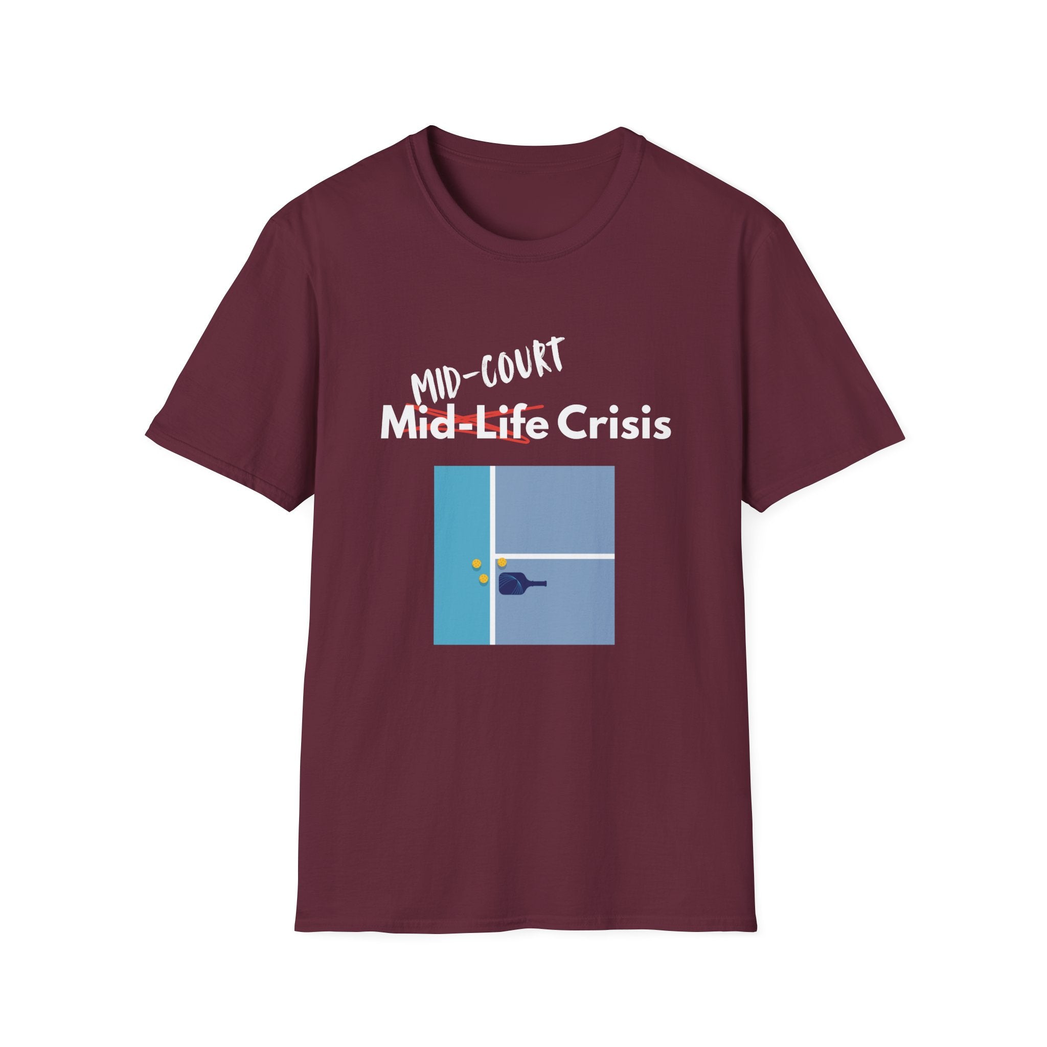Mid-Life? No, Mid-Court Crisis Pickleball T-Shirt