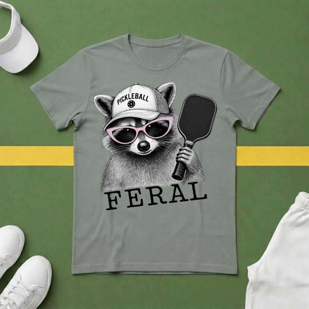 Feral Raccoon Pickleball T-Shirt