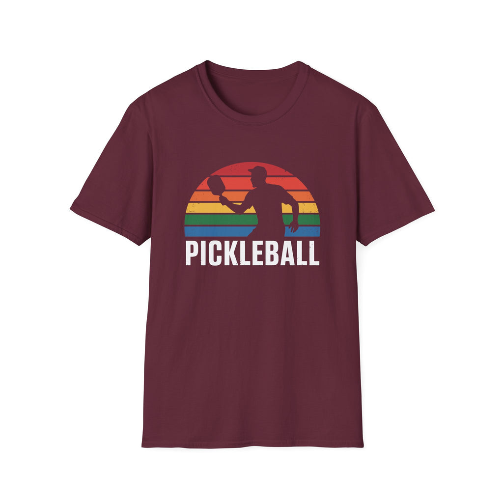 Pickleball Rainbow Retro Graphic Tee