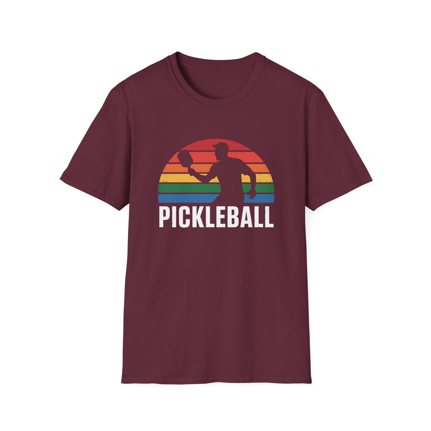 Pickleball Rainbow Retro Graphic Tee