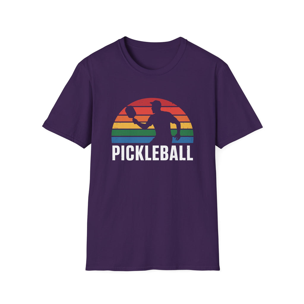 Pickleball Rainbow Retro Graphic Tee