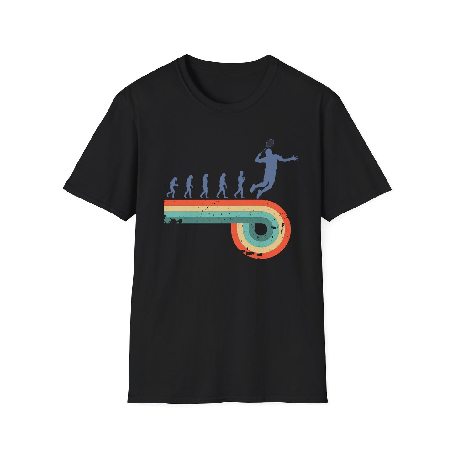 Evolution of a Badminton Player T-Shirt