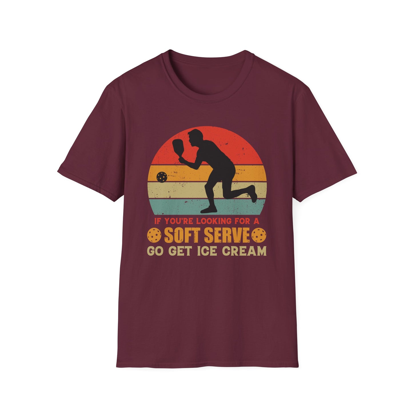 If You're Looking for Soft Serve Go Get Ice Cream Retro Rainbow T-Shirt