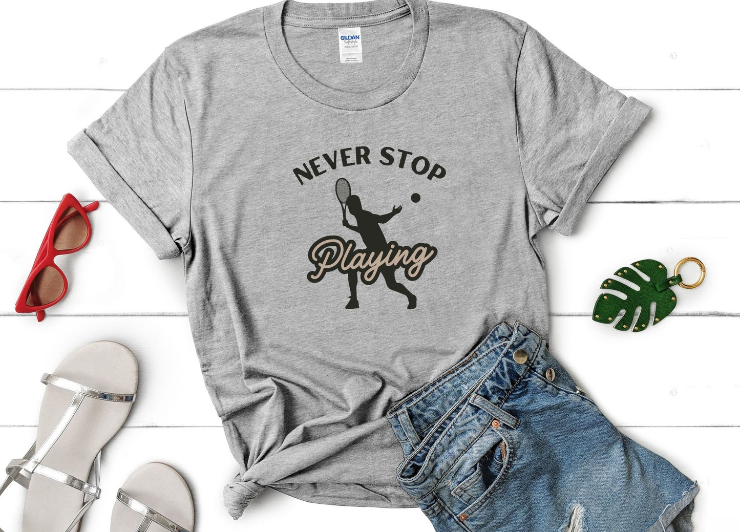 Never Stop Playing (Tennis) T-shirt