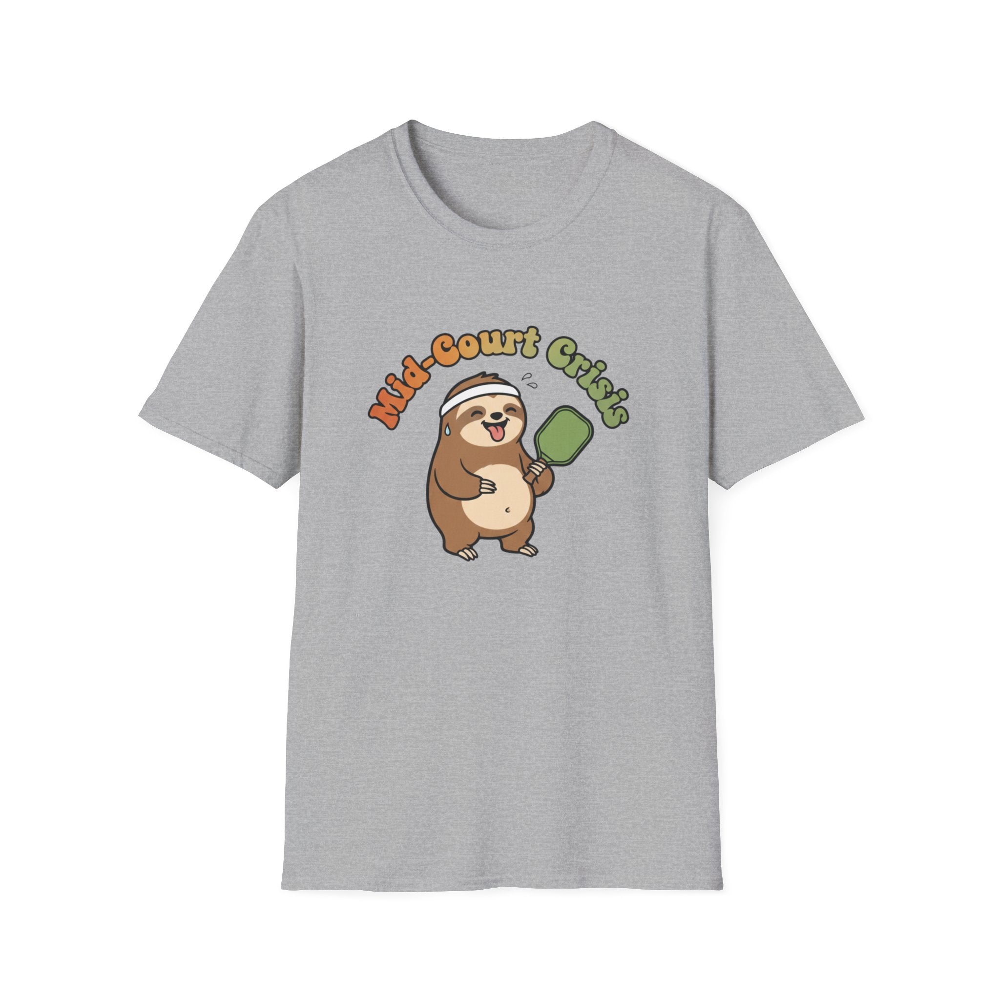Mid-Court Crisis Sloth Pickleball T-Shirt