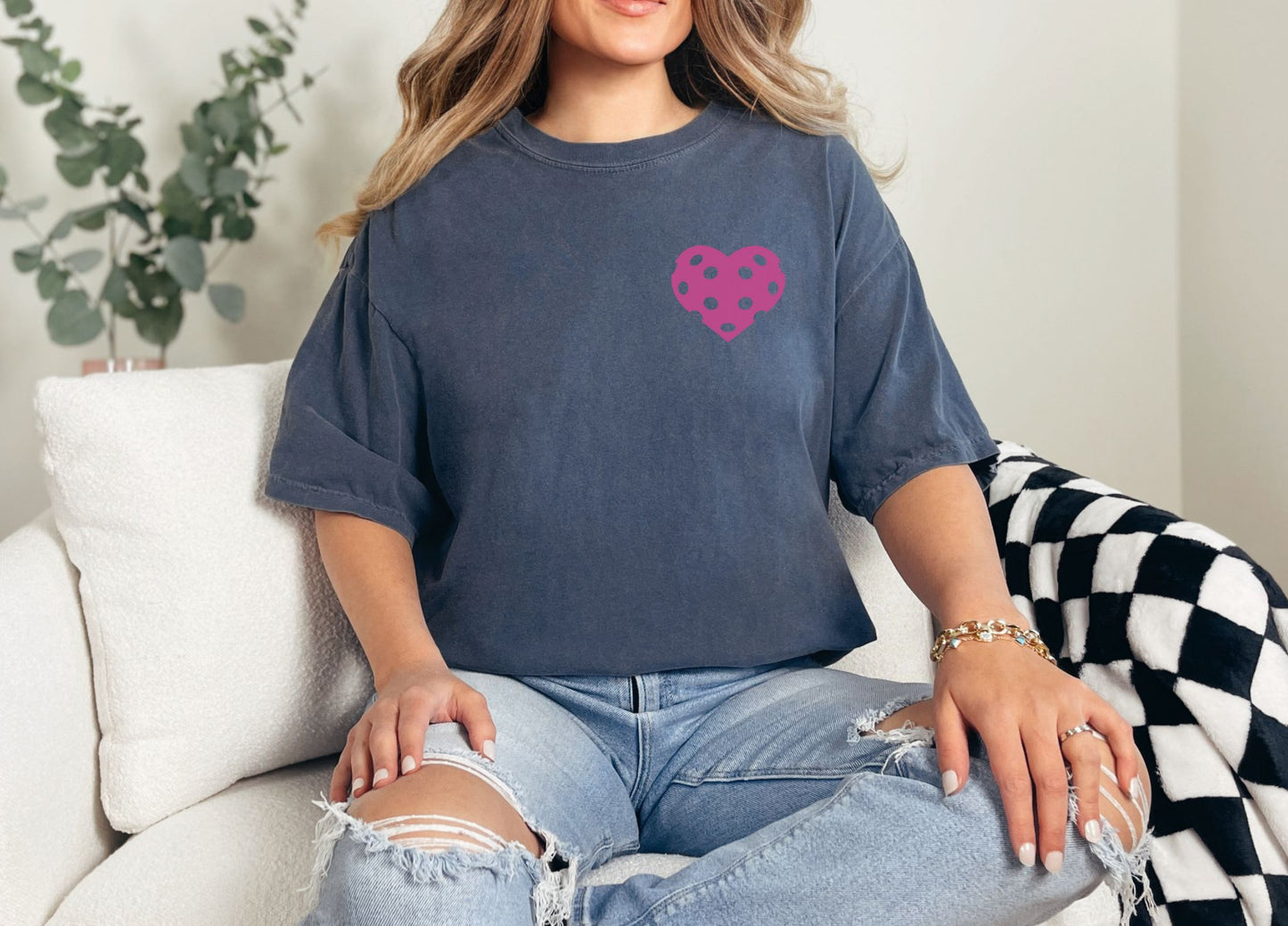 Pickleball Heart Comfort Color Tshirt