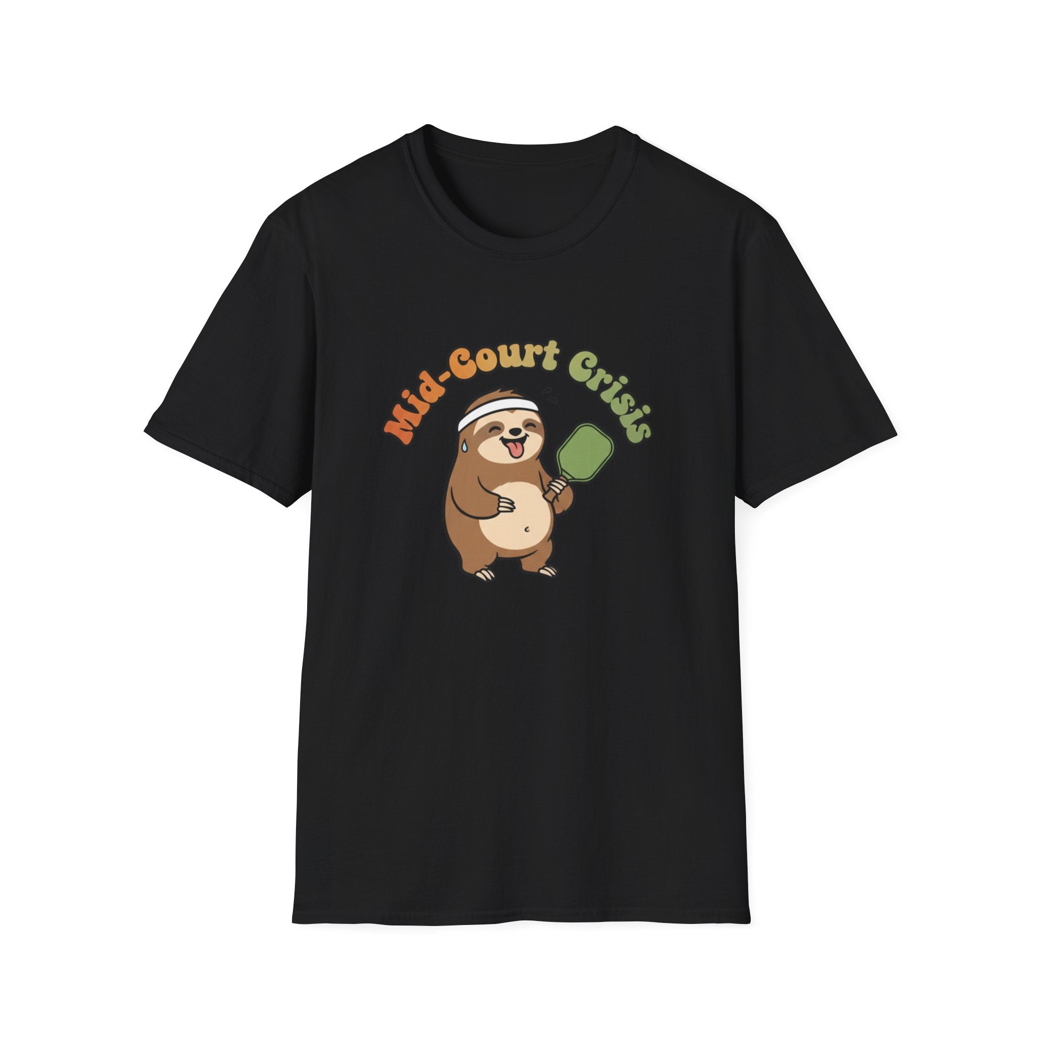 Mid-Court Crisis Sloth Pickleball T-Shirt