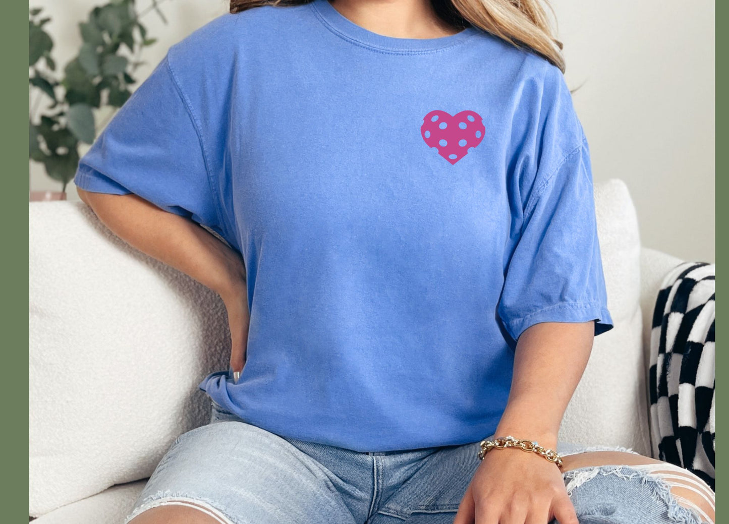 Pickleball Heart Comfort Color Tshirt