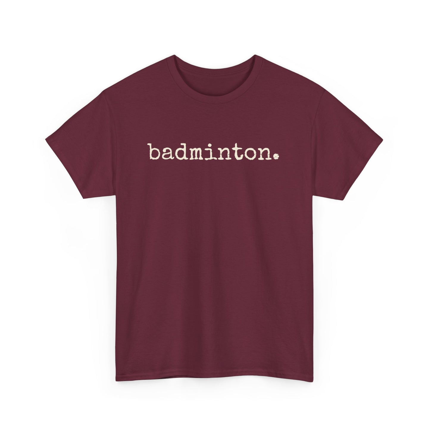 Badminton Retro Typwewriter Font Tee