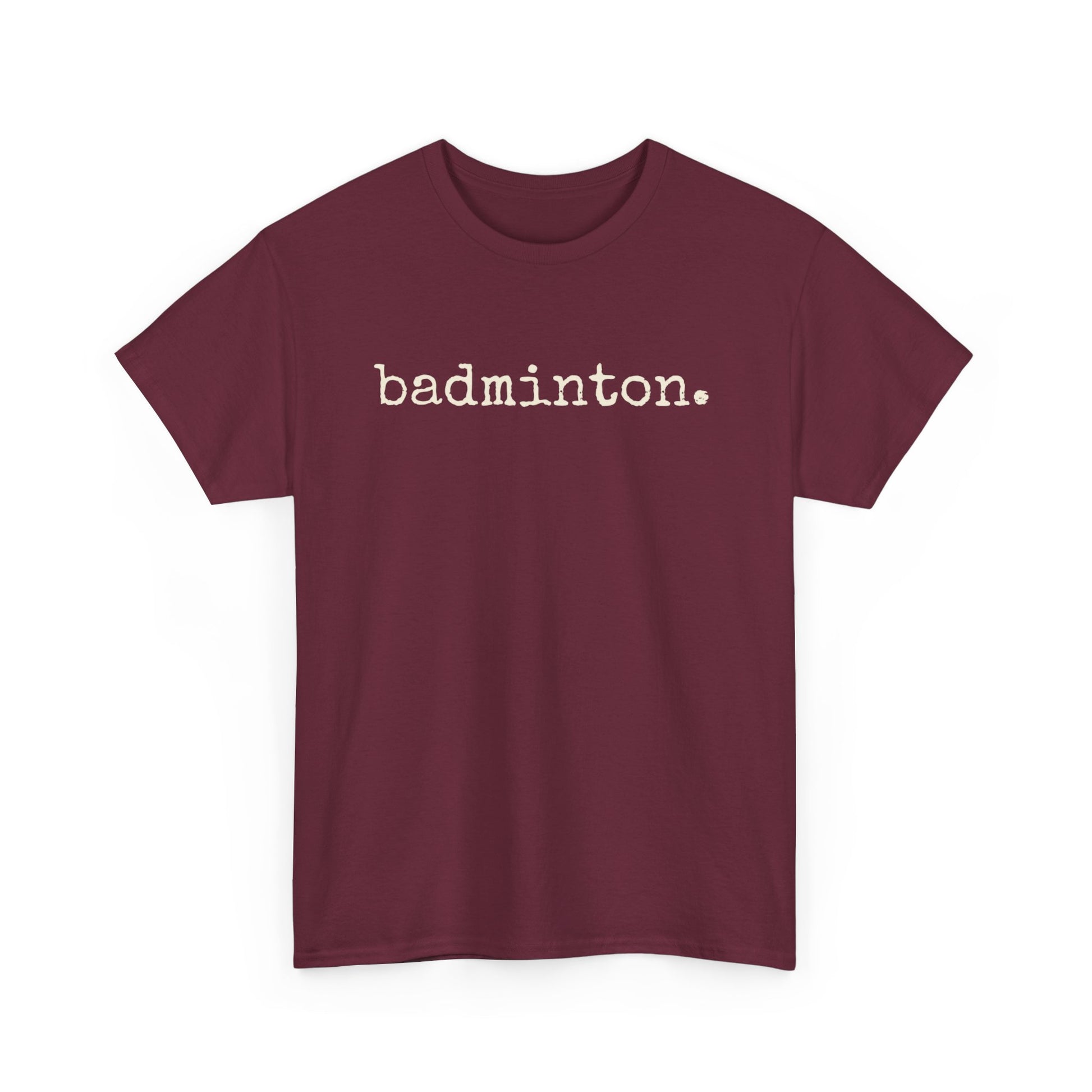 Badminton Retro Typwewriter Font Tee