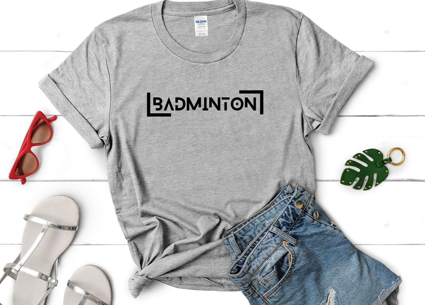 Badminton Square Design T-shirt