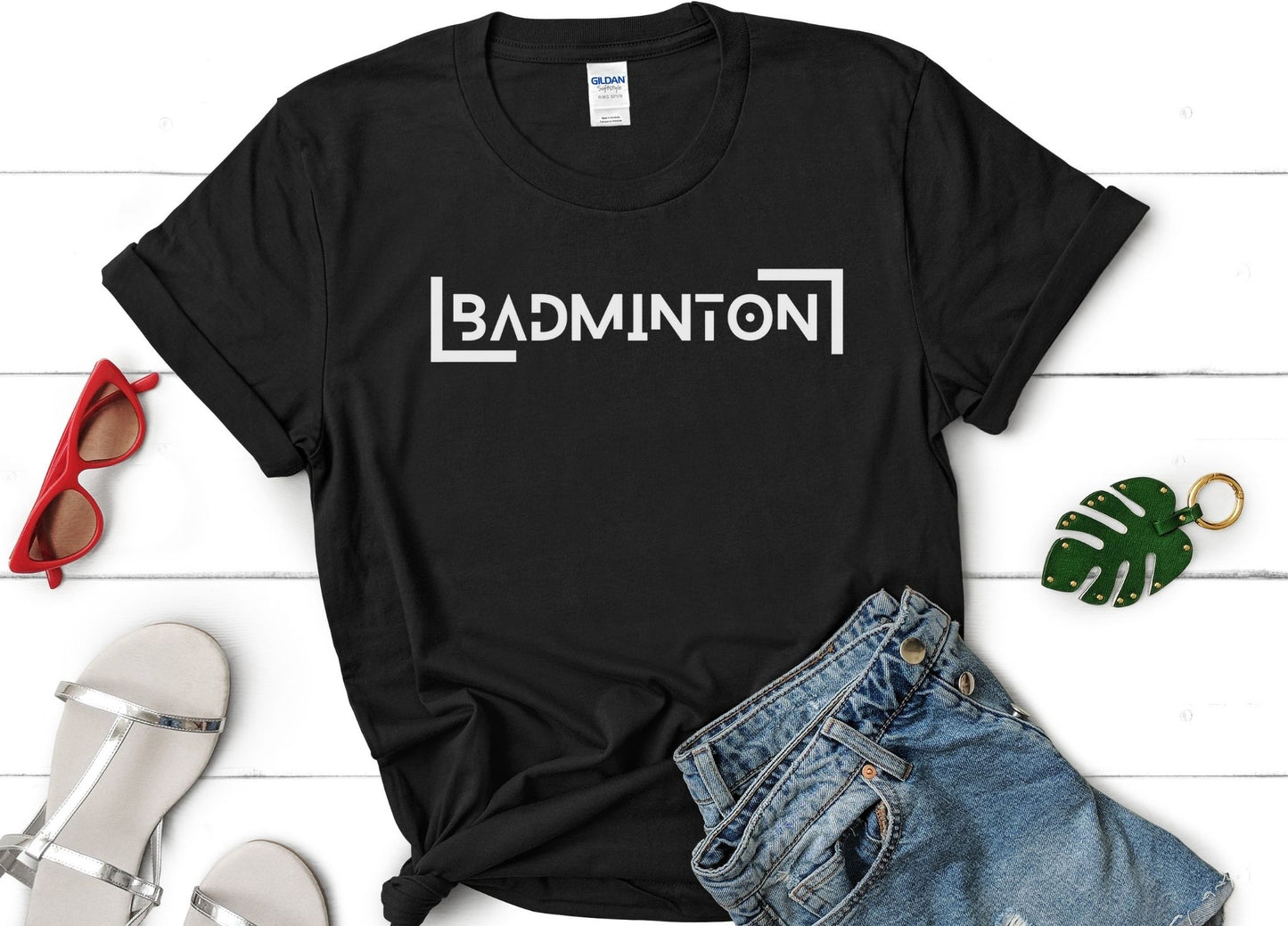 Badminton Square Design T-shirt