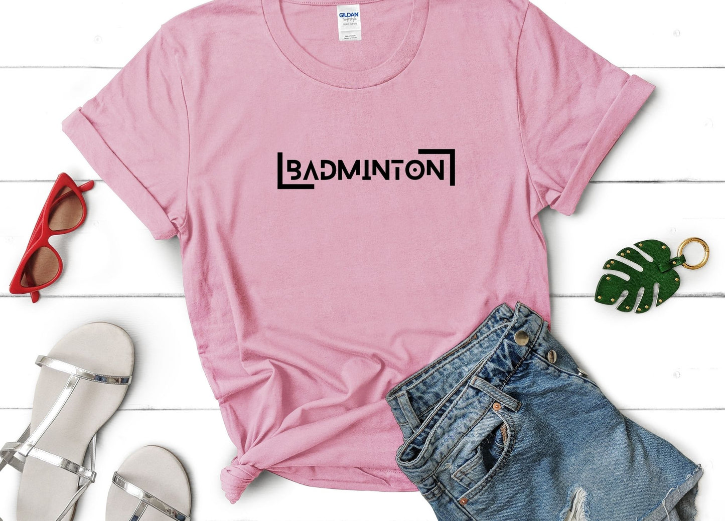 Badminton Square Design T-shirt