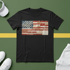 American Flag Quilt Style T-Shirt (Printed Design, Not Quilted)
