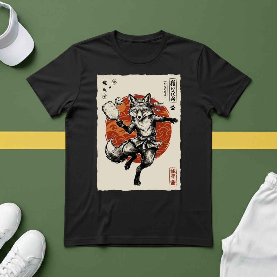 Pickleball Fox Vintage Poster T-Shirt