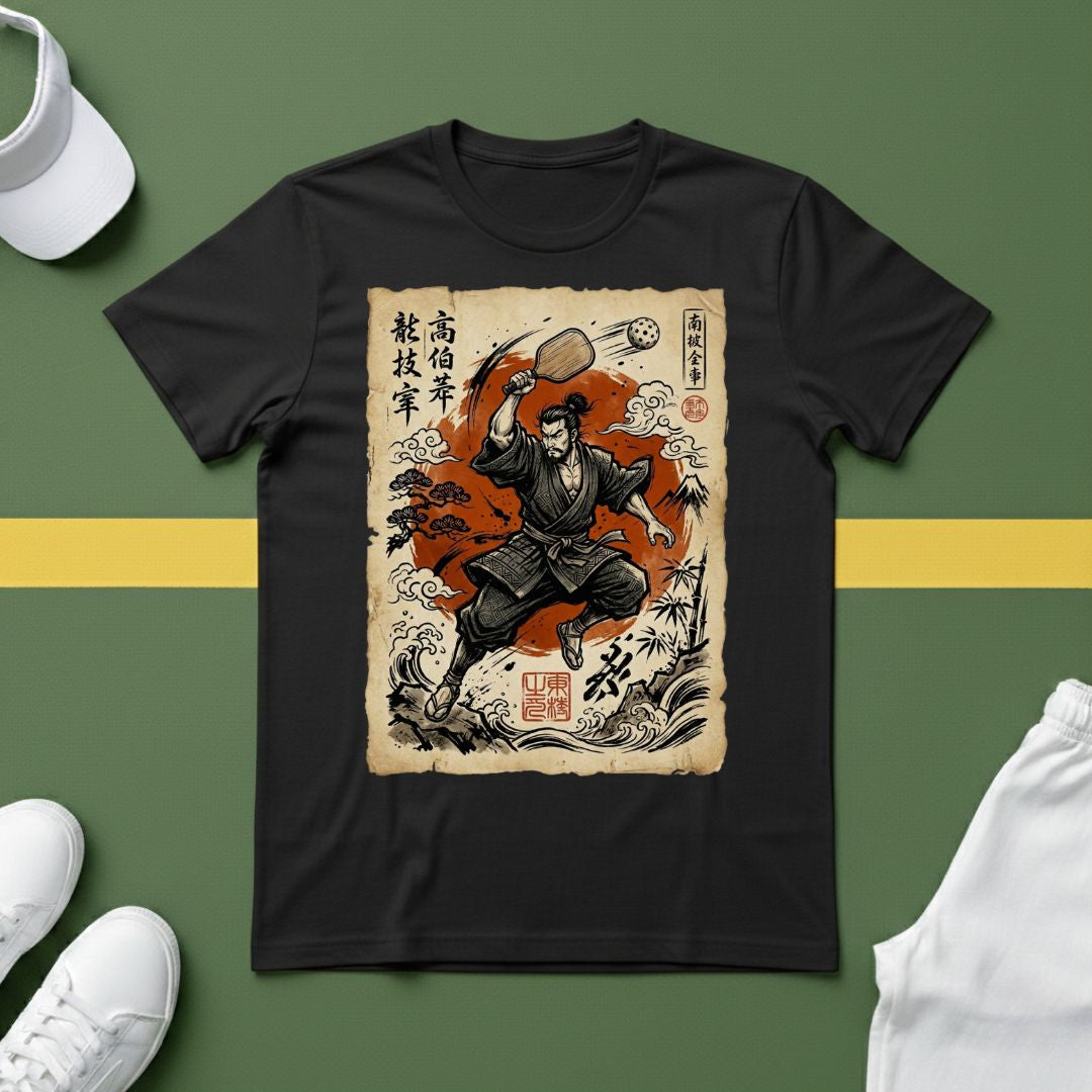 Pickleball Samurai Warrior Vintage Art T-Shirt