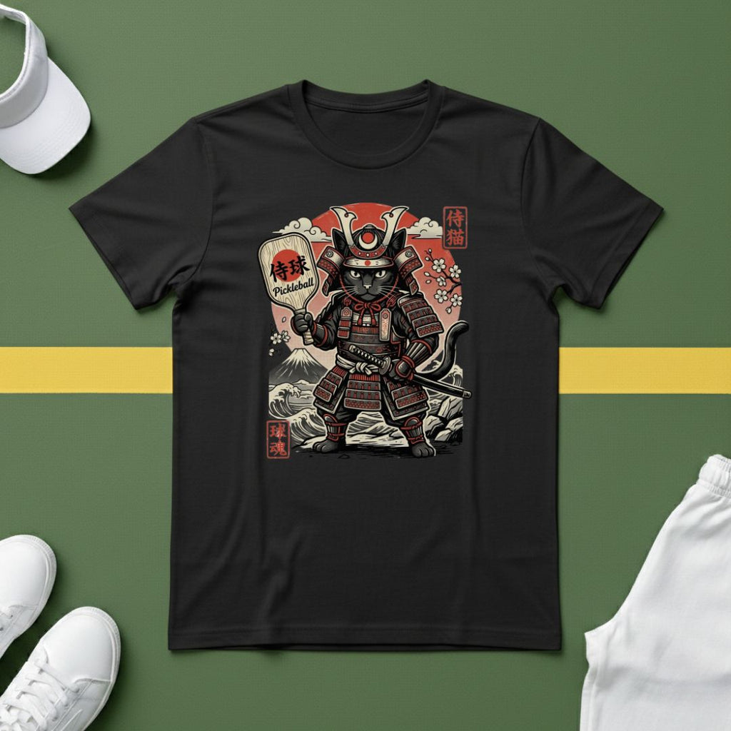 Samurai Pickleball Cat T-Shirt
