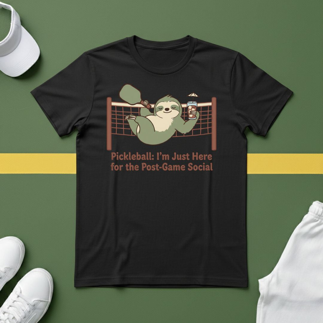 Pickleball: I'm Just Here for the Post-Game Social T-Shirt