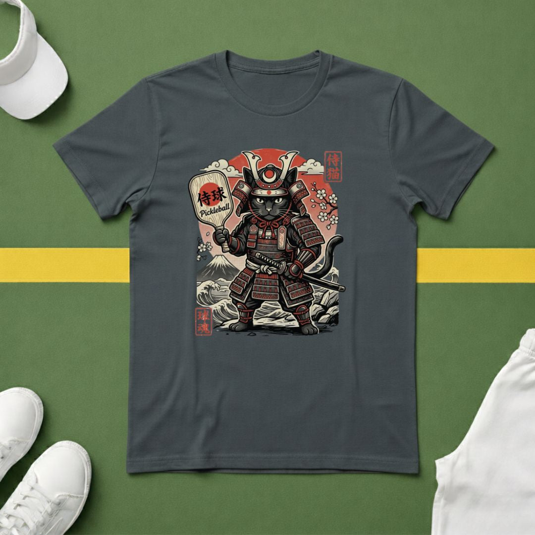 Samurai Pickleball Cat T-Shirt